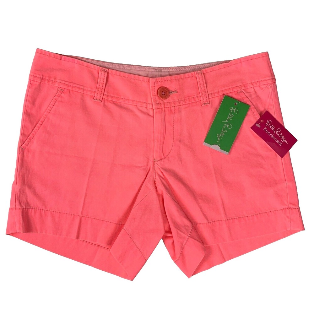 NWT Lilly Pulitzer‎ Callahan 5" Inseam Shorts sz 0 Yummy Melon Coral
